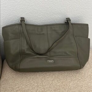 Vintage Coach Green Leather Shoulder Bag